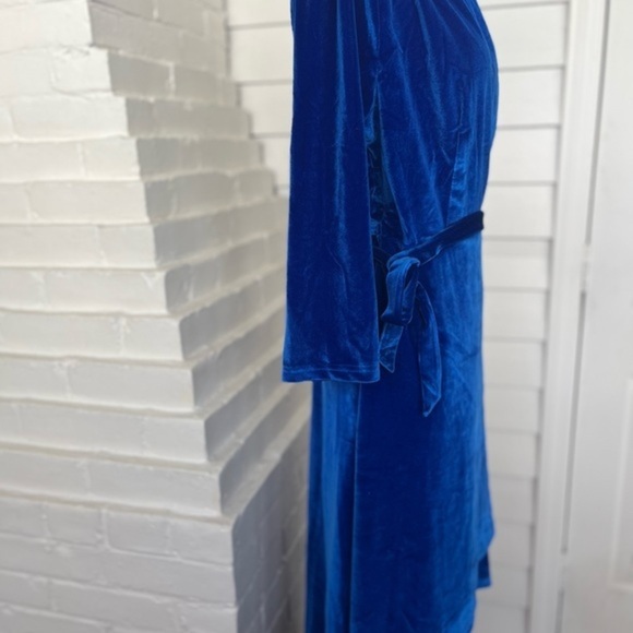 NWT Blue Velour Fit and Flare dress - Picture 7 of 11
